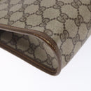 GUCCI GG Supreme Clutch Bag PVC Beige Gold 111 01 037 Auth gh387-16