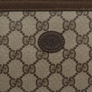 GUCCI GG Supreme Clutch Bag PVC Beige Gold 111 01 037 Auth gh387-17