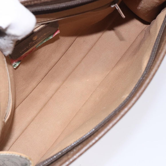 GUCCI GG Supreme Clutch Bag PVC Beige Gold 111 01 037 Auth gh387