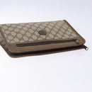 GUCCI GG Supreme Clutch Bag PVC Beige Gold 111 01 037 Auth gh387-5
