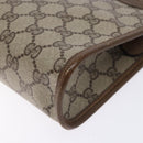 GUCCI GG Supreme Clutch Bag PVC Beige Gold 111 01 037 Auth gh387-7