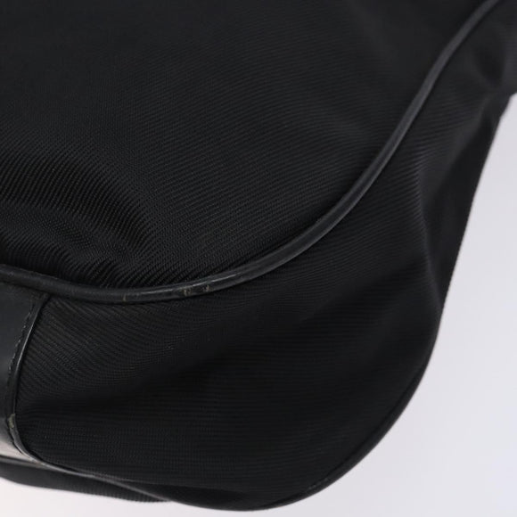 GUCCI Bamboo Hand Bag Nylon Black Silver 001 1998 1577 Auth gh388