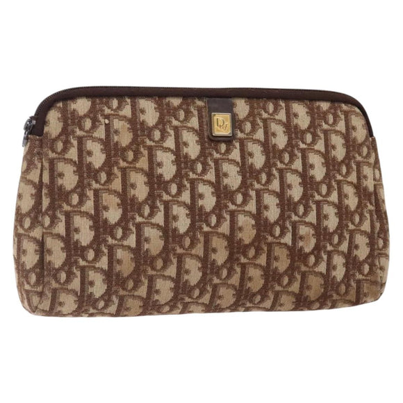 Christian Dior Trotter Canvas Clutch Bag Brown Auth gh389