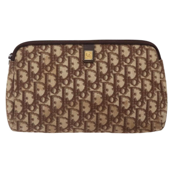 Christian Dior Trotter Canvas Clutch Bag Brown Auth gh389