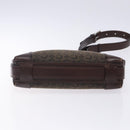 CELINE C Macadam Canvas Shoulder Bag Brown Silver Auth gh393-10