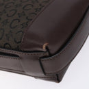 CELINE C Macadam Canvas Shoulder Bag Brown Silver Auth gh393-11