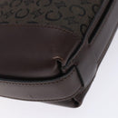 CELINE C Macadam Canvas Shoulder Bag Brown Silver Auth gh393-12
