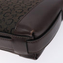 CELINE C Macadam Canvas Shoulder Bag Brown Silver Auth gh393-13