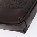 CELINE C Macadam Canvas Shoulder Bag Brown Silver Auth gh393-14