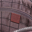 CELINE C Macadam Canvas Shoulder Bag Brown Silver Auth gh393-16