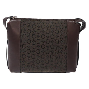 CELINE C Macadam Canvas Shoulder Bag Brown Silver Auth gh393 - 0