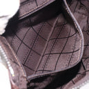 CELINE C Macadam Canvas Shoulder Bag Brown Silver Auth gh393-20