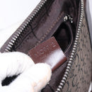 CELINE C Macadam Canvas Shoulder Bag Brown Silver Auth gh393-21