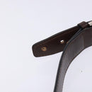 CELINE C Macadam Canvas Shoulder Bag Brown Silver Auth gh393-9