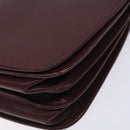 CARTIER Must Line Shoulder Bag Leather Bordeaux Gold Auth gh394-9