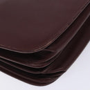 CARTIER Must Line Shoulder Bag Leather Bordeaux Gold Auth gh394-16