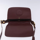 CARTIER Must Line Shoulder Bag Leather Bordeaux Gold Auth gh394-10