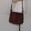 CARTIER Must Line Shoulder Bag Leather Bordeaux Gold Auth gh394-20