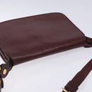 CARTIER Must Line Shoulder Bag Leather Bordeaux Gold Auth gh394-6