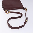 CARTIER Must Line Shoulder Bag Leather Bordeaux Gold Auth gh394-7