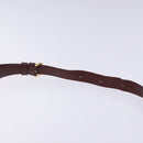 CARTIER Must Line Shoulder Bag Leather Bordeaux Gold Auth gh394-8