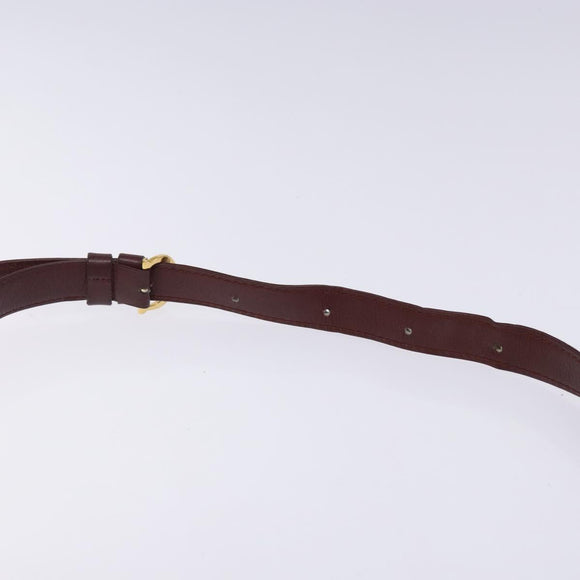 CARTIER Must Line Shoulder Bag Leather Bordeaux Gold Auth gh394