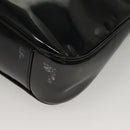 GUCCI Bamboo Hand Bag Enamel 2way Black Gold 001 1705 1638 Auth gh404-14