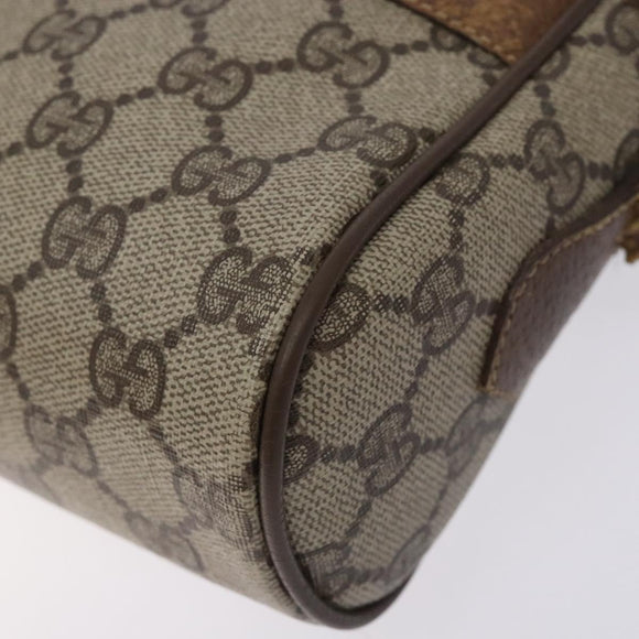 GUCCI GG Supreme Web Sherry Line Bag PVC Beige Gold 98 02 004 Auth gh406