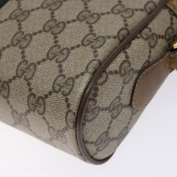 GUCCI GG Supreme Web Sherry Line Bag PVC Beige Gold 98 02 004 Auth gh406