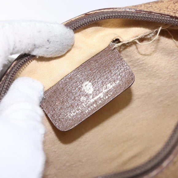 GUCCI GG Supreme Web Sherry Line Bag PVC Beige Gold 98 02 004 Auth gh406