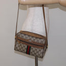 GUCCI GG Supreme Web Sherry Line Bag PVC Beige Gold 98 02 004 Auth gh406-24