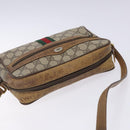 GUCCI GG Supreme Web Sherry Line Bag PVC Beige Gold 98 02 004 Auth gh406-6
