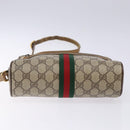 GUCCI GG Supreme Web Sherry Line Bag PVC Beige Gold 98 02 004 Auth gh406-9