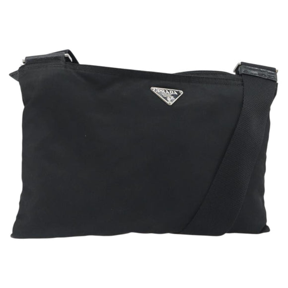 PRADA Schoudertas Nylon Zwart Auth gh414