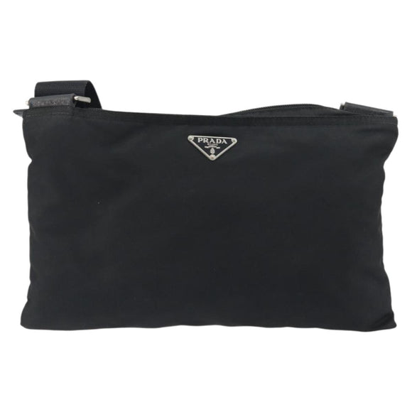 PRADA Schoudertas Nylon Zwart Auth gh414