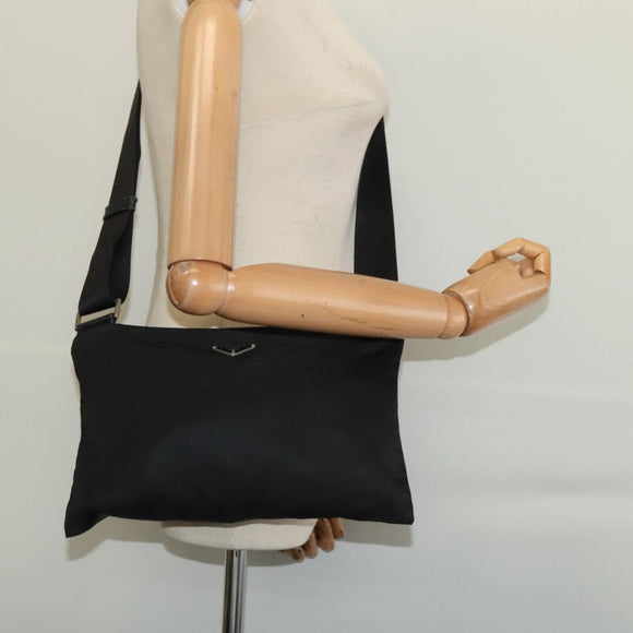 PRADA Shoulder Bag Nylon Black Auth gh414
