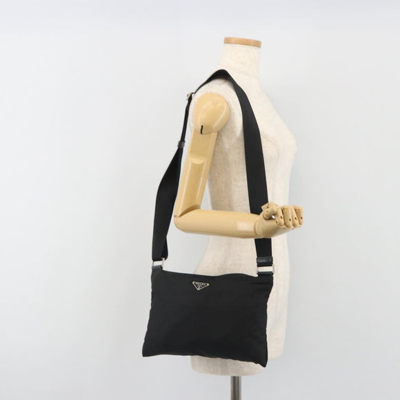 PRADA Schoudertas Nylon Zwart Auth gh414