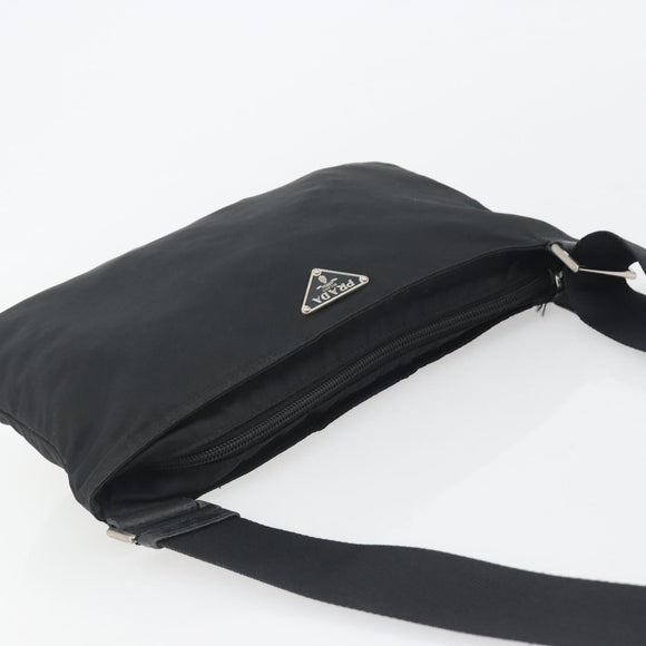 PRADA Schoudertas Nylon Zwart Auth gh414