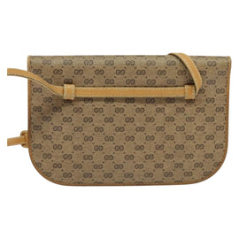 GUCCI Micro GG Supreme Shoulder Bag PVC Beige Gold Auth gh417 - 0