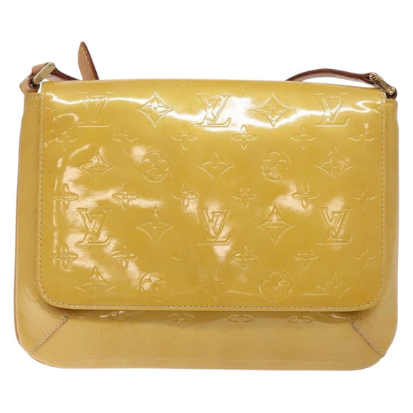 LOUIS VUITTON Monogram Vernis Thompson Street Bag Beige M91301 LV Auth gh427