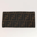 FENDI Zucca Canvas Wallet Leather 4Set Blue Brown black Auth gh433-10