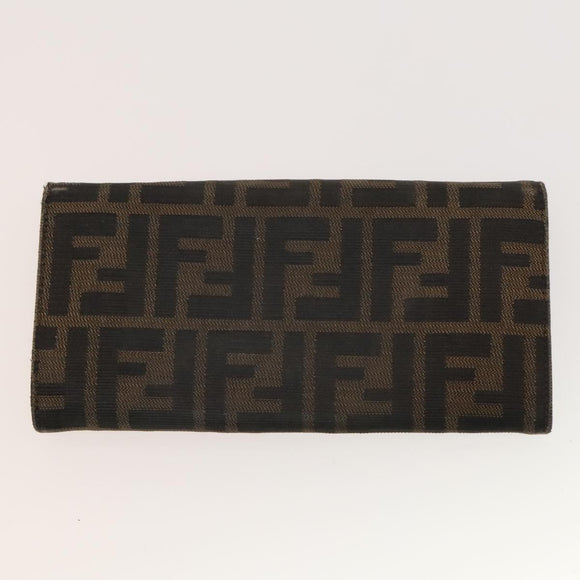 FENDI Zucca Canvas Wallet Leather 4Set Blue Brown black Auth gh433
