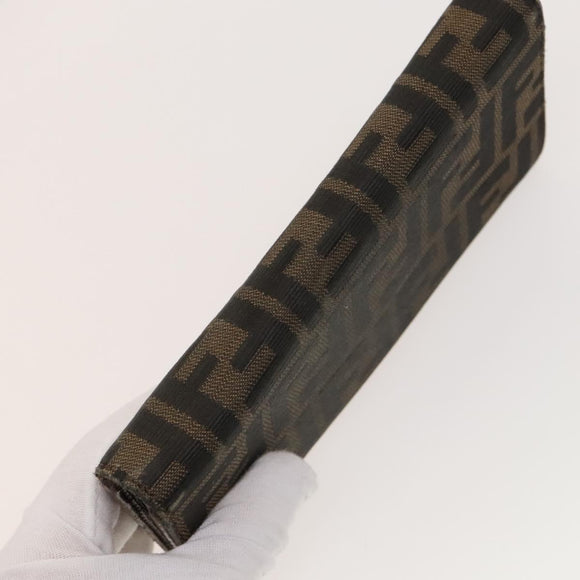 FENDI Zucca Canvas Wallet Leather 4Set Blue Brown black Auth gh433