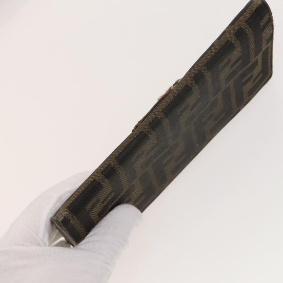 FENDI Zucca Canvas Wallet Leather 4Set Blue Brown black Auth gh433