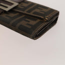 FENDI Zucca Canvas Wallet Leather 4Set Blue Brown black Auth gh433-13