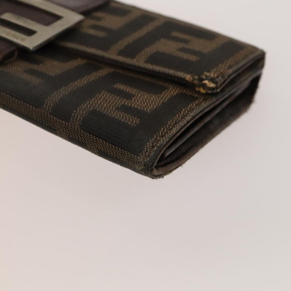 FENDI Zucca Canvas Geldbörse Leder 4er Set Blau Braun Schwarz Auth gh433