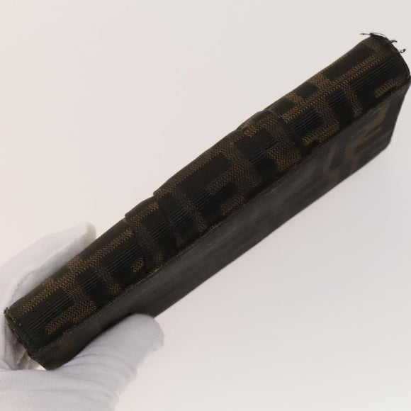 FENDI Zucca Canvas Wallet Leather 4Set Blue Brown black Auth gh433