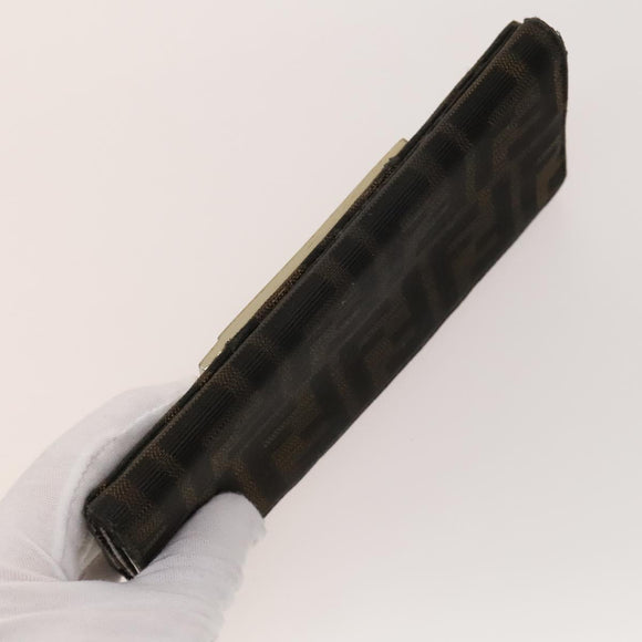 FENDI Zucca Canvas Wallet Leather 4Set Blue Brown black Auth gh433