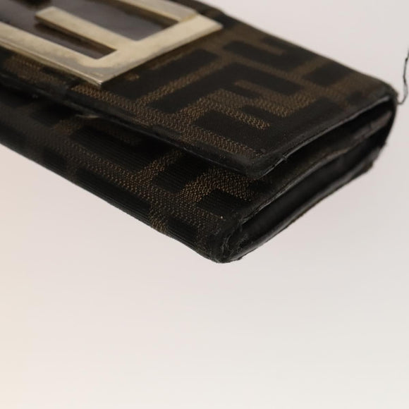 FENDI Zucca Canvas Wallet Leather 4Set Blue Brown black Auth gh433