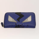 FENDI Zucca Canvas Wallet Leather 4Set Blue Brown black Auth gh433-25